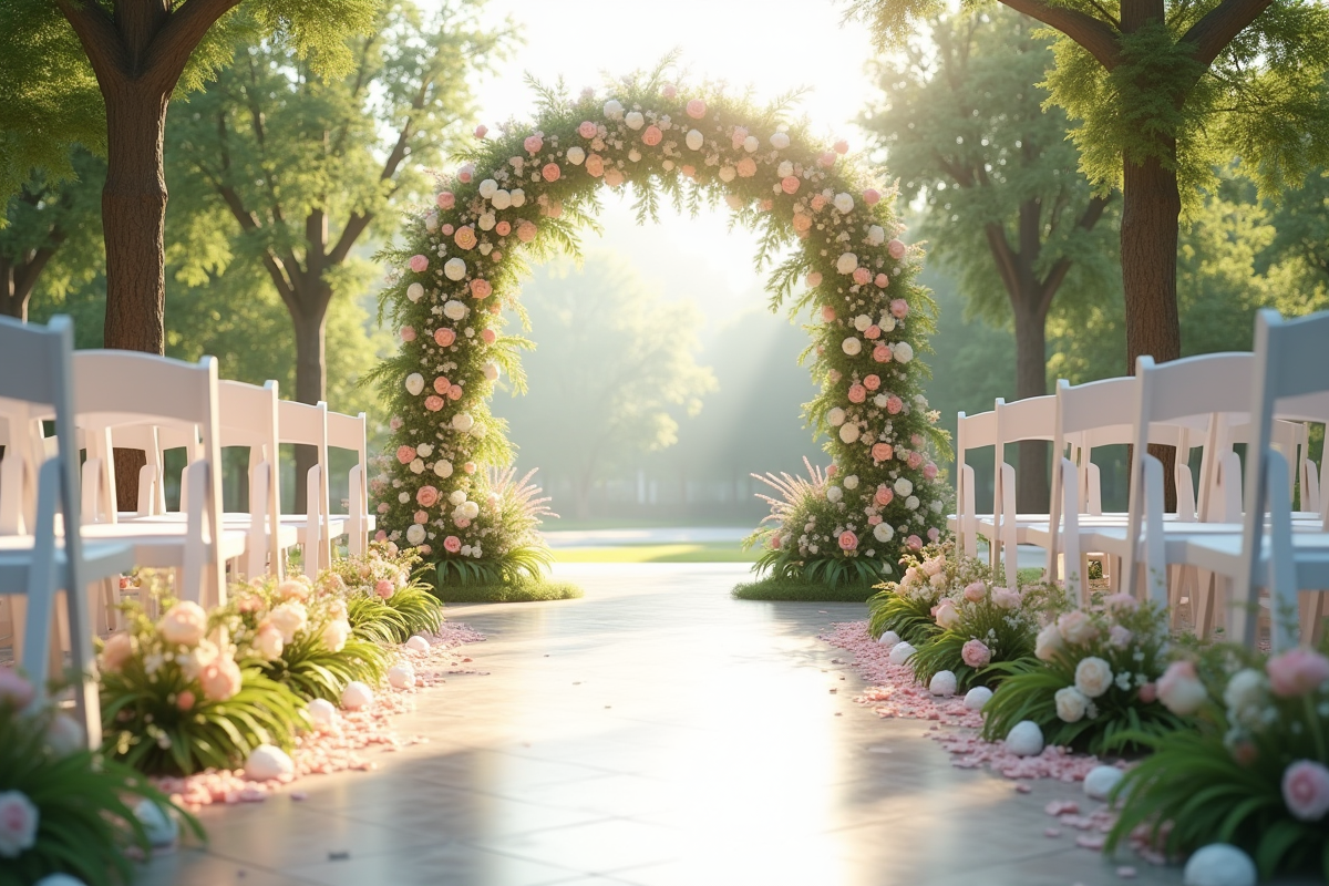 Décoration florale pour cérémonie de mariage
