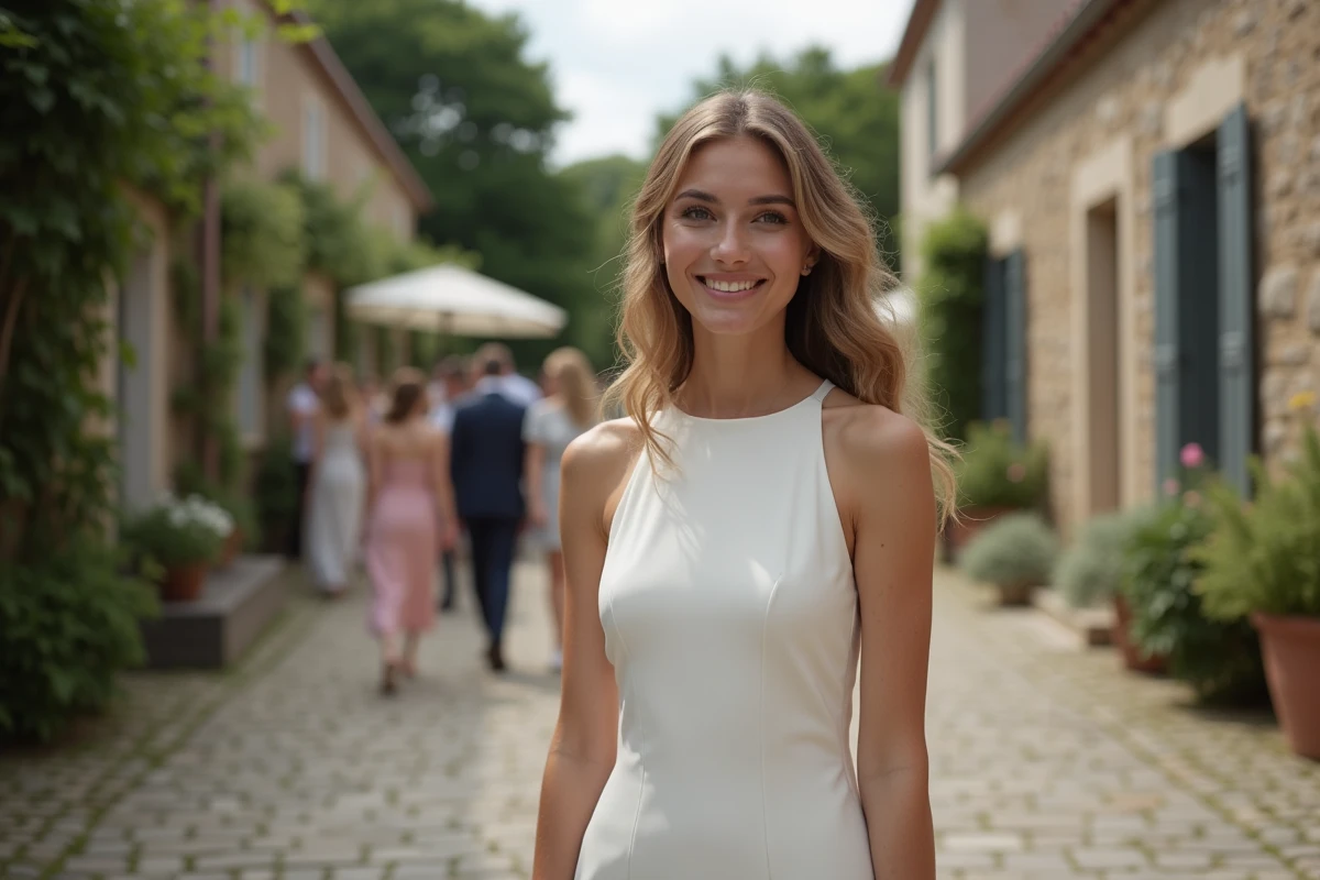 Jeune femme souriante lors d